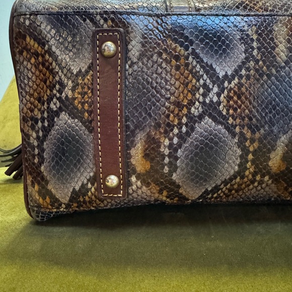 Vintage Dooney & Bourke Ltd.Ed Florentine Python Embossed Domed Buckle Satchel - Picture 5 of 17